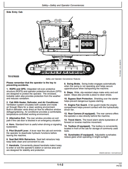 John Deere 2654G And 2654GLC Forestry Excavator Manual OMT388074X19