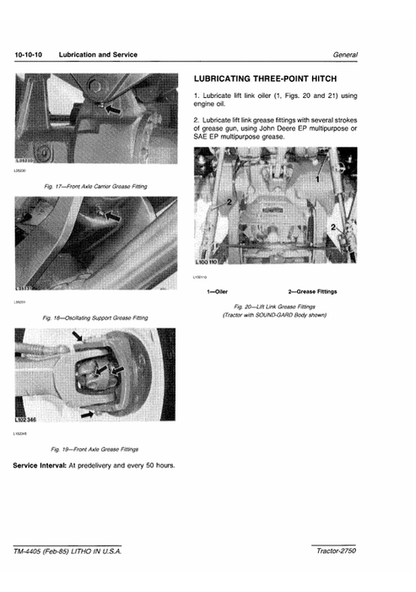 John Deere 2750 Tractor Service & Repair Technical Manual TM4405
