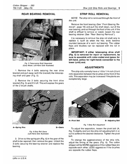 John Deere 283 Cotton Stripper Diagnostic & Repair Manual TM1126
