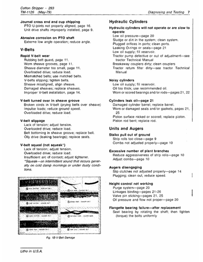 John Deere 283 Cotton Stripper Service & Repair Manual TM1126
