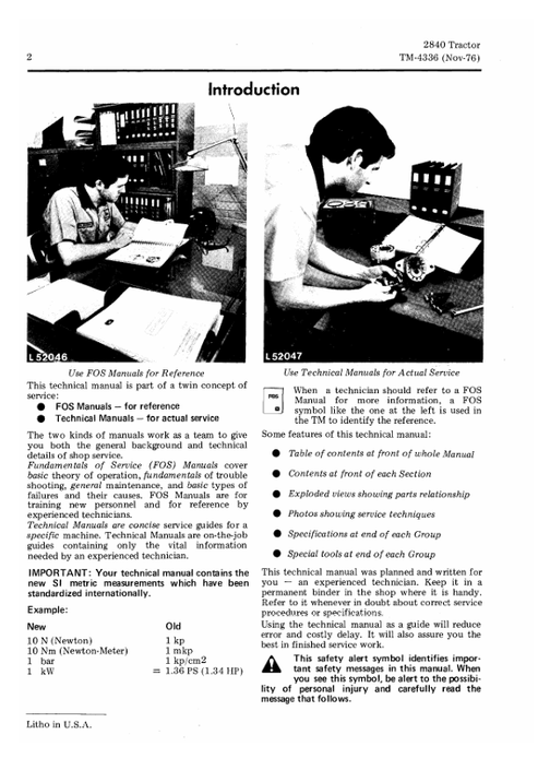 John Deere 2840 Tractor Service & Repair Technical Manual