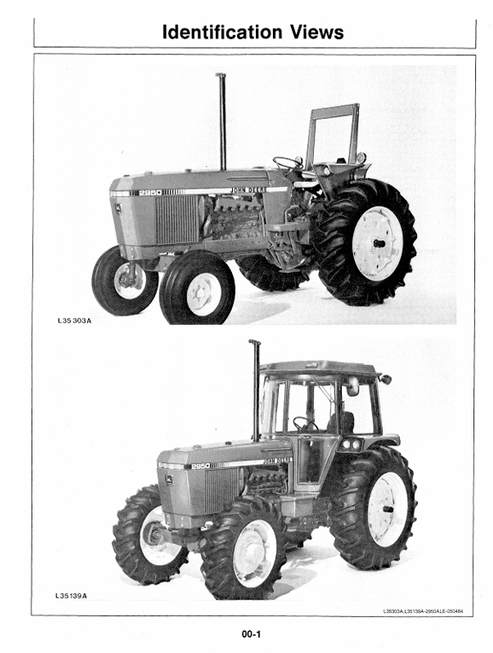 John Deere 2950 Tractor Operating & Maintenance Manual OML39652