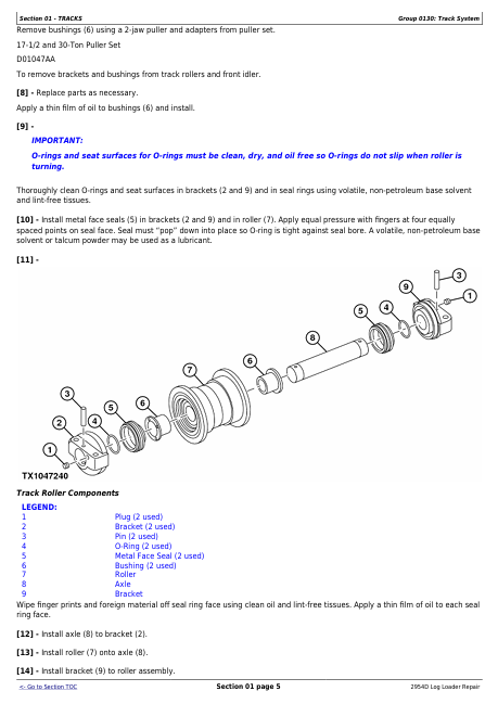 John Deere 2954D Forestry Log Loader Technical Repair Manual