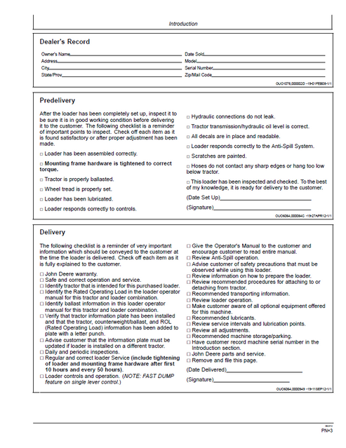 John Deere 300CX Loader Operation & Maintenance Manual
