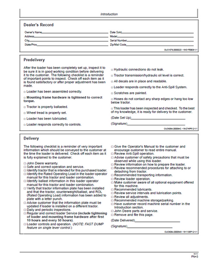 John Deere 300CX Loader Operation & Maintenance Manual