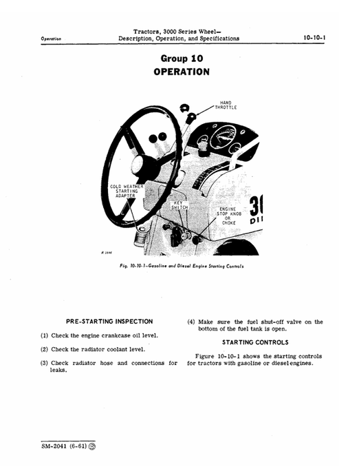 John Deere 3010 Wheel Tractor Repair & Service Manual