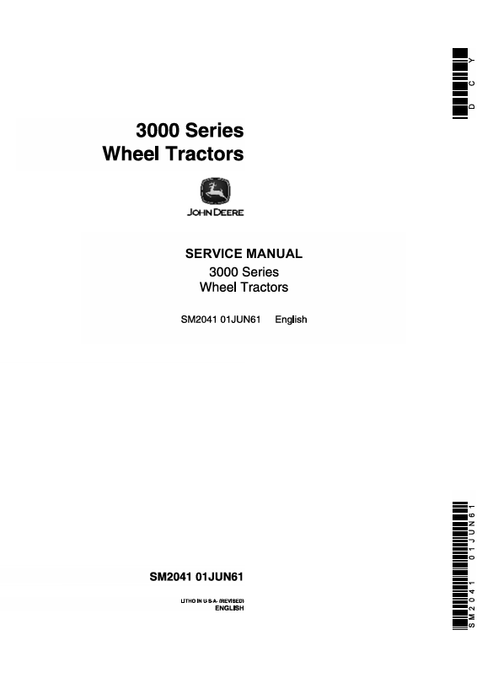 John Deere 3010 Wheel Tractor Service Manual SM2041 PDF