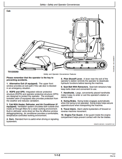 John Deere 30G Excavator Operating Manual OMT398500X19