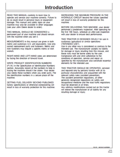 John Deere 3100-3400 Tractor Operating & Maintenance Manual PDF
