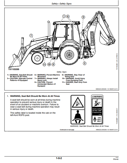 John Deere 310K Backhoe Loader Operator & Maintenance Manual
