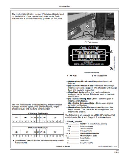 John Deere 310K EP Backhoe Loader Operating Manual PDF