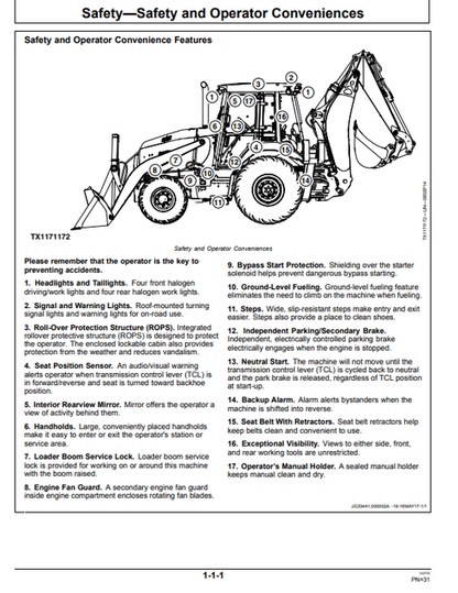 John Deere 310L Backhoe Loader Operation Manual OMT357550X19