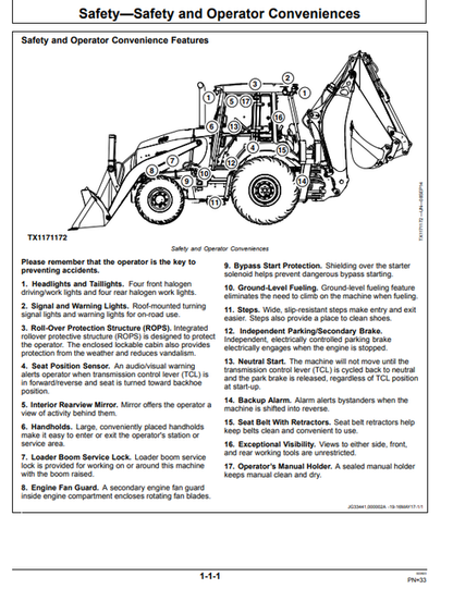 John Deere 310L Construction Backhoe Operator Manual PDF