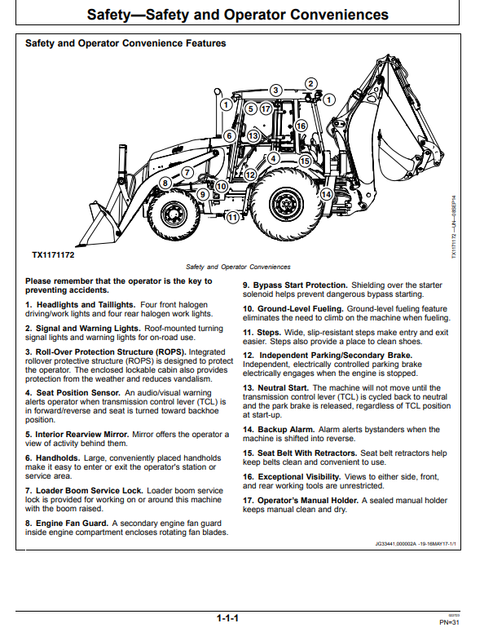 John Deere 310L EP Backhoe Loader Operation & Maintenance Manual