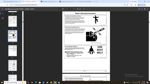 John Deere 310L EP Backhoe Loader Operator Guide OMT357606X19