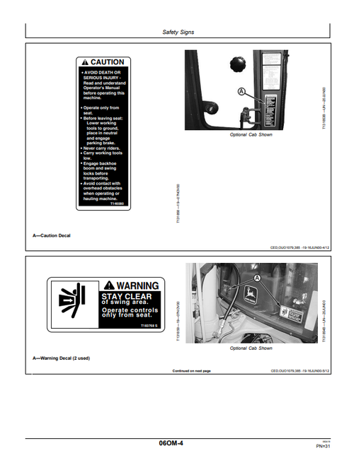 John Deere 310SG 315SG Backhoe Loader Operation Manual PDF