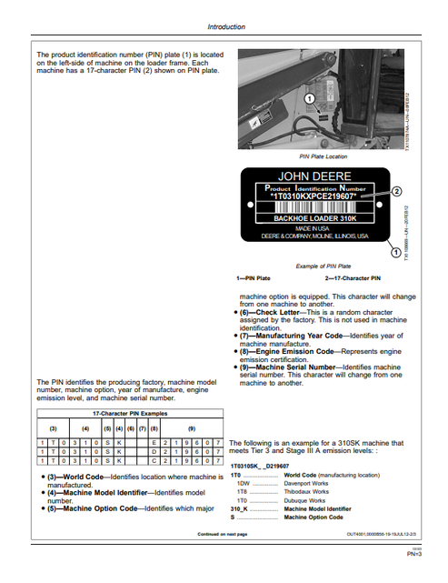 John Deere 310SK Backhoe Loader Operation & Maintenance Manual PDF