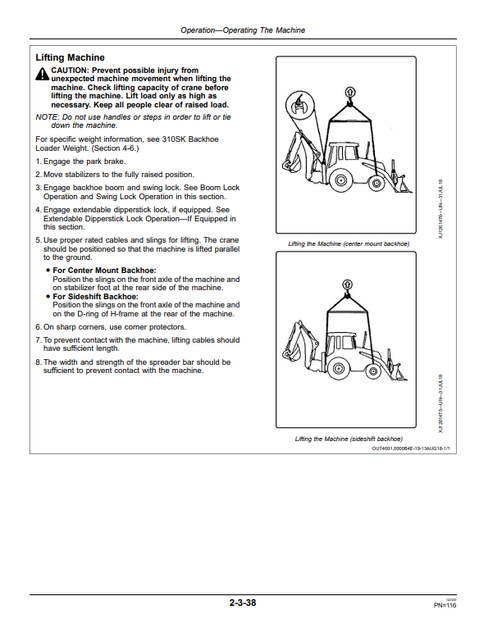 John Deere 310SK Backhoe Loader Technical Operator Manual