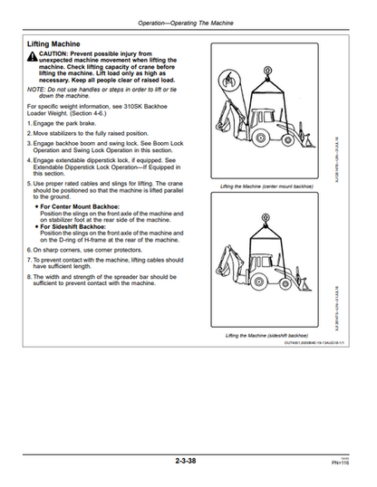 John Deere 310SK Backhoe Loader Technical Operator Manual