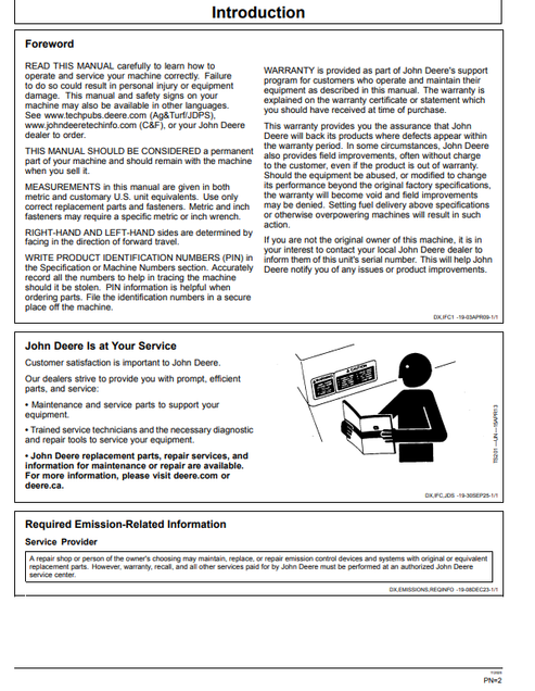 John Deere 310 P Backhoe Loader Operation & Maintenance Manual PDF
