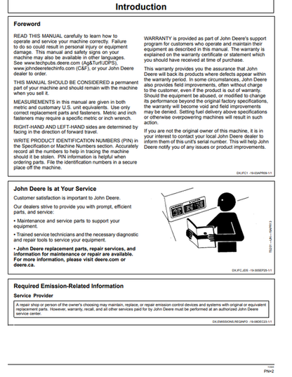 John Deere 310 P Backhoe Loader Operation & Maintenance Manual PDF
