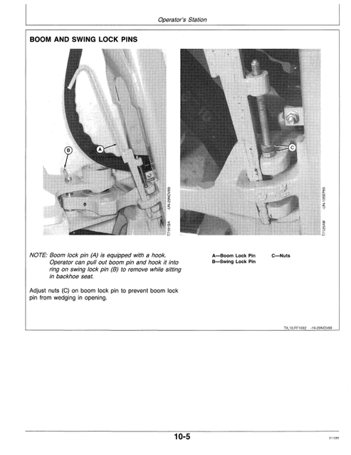 John Deere 315C Sideshift Backhoe Loader Technical Operator Manual