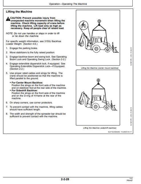 John Deere 315SJ Backhoe Loader Operation & Maintenance Manual