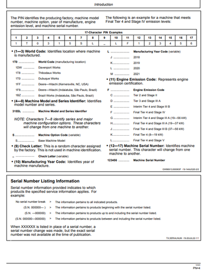 John Deere 315SL Backhoe Loader Operation & Maintenance Manual PDF