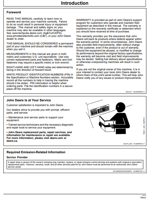 John Deere 315 P Backhoe Loader Operation & Maintenance Manual PDF
