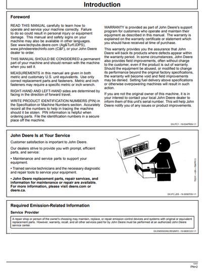 John Deere 320 P Backhoe Loader Operation & Maintenance Manual PDF