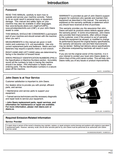 John Deere 320 P Backhoe Loader Operation & Maintenance Manual PDF