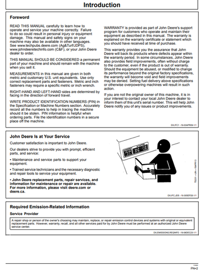 John Deere 320 P Backhoe Loader Operation & Maintenance Manual PDF