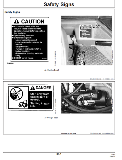 John Deere 324H & 344H Wheel Loader Operator Manual OMT183945
