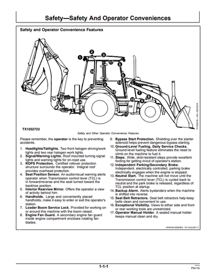John Deere 325J Backhoe Loader Operation Manual OMT255172