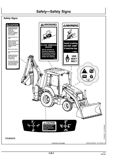 John Deere 325J Construction Backhoe Operator Manual PDF