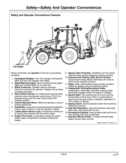 John Deere 325K Backhoe Loader Operator Manual 