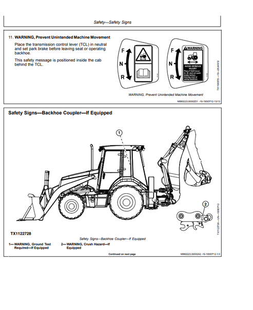 John Deere 325SK Construction Backhoe Operator Manual PDF