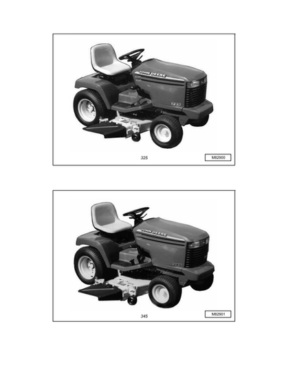 John Deere 325 345 Lawn Garden Tractor Service Manual TM1574 PDF