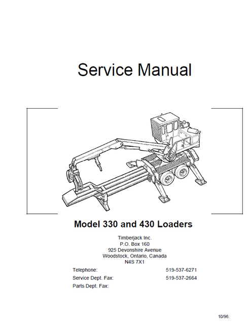 John Deere 330 430 Log Loader Technical Repair Manual PDF