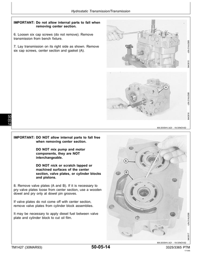 John Deere 3325 3365 Professional Mower Technical Service Manual