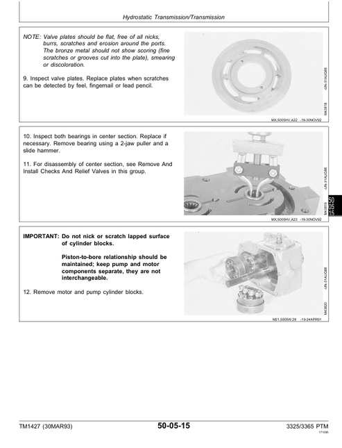 John Deere 3325 3365 Turf Mower Technical Manual TM1427 PDF