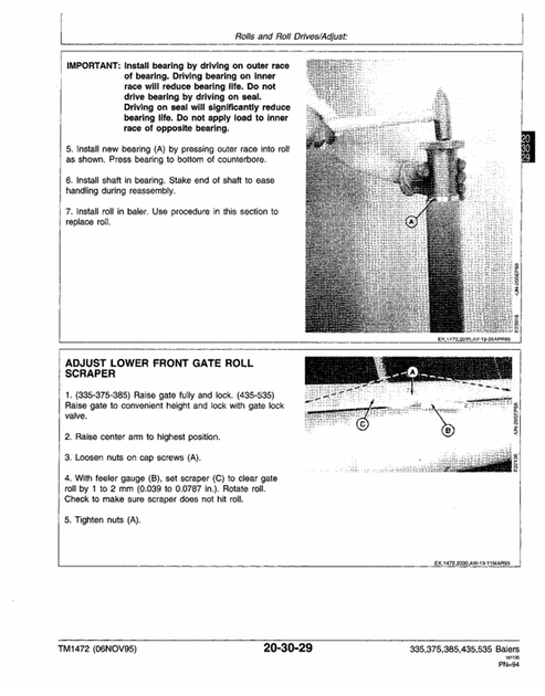 John Deere 335 375 385 435 535 Round Baler Manual PDF