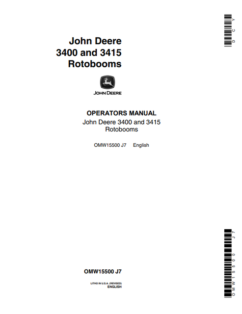 John Deere 3400 & 3415 Rotoboom Operator Manual OMW15500