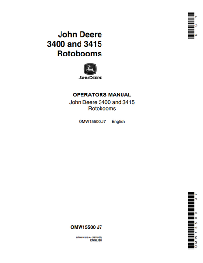 John Deere 3400 & 3415 Rotoboom Operator Manual OMW15500
