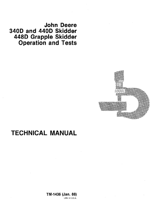 John Deere 340D & 440D Skidder Operation & Test Manual TM1436