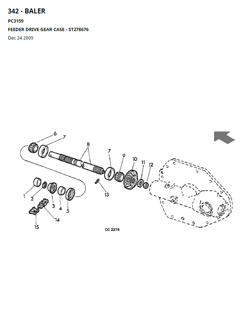 John Deere 342 342T 346 346T Baler Parts Manual PC3159 PDF