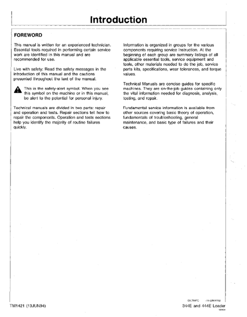 John Deere 344E 444E Loader Diagnostic Test Manual PDF