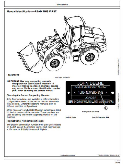 John Deere 344L 4WD Loader Operation & Maintenance Manual