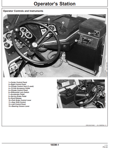 John Deere 350C/400C Articulated Dump Truck Manual OMT166947
