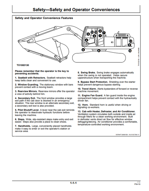 John Deere 350DLC Excavator Operation Manual OMT221098